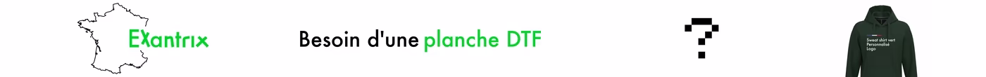 Planches Dtf ou feuilles de transfert de différents formats
