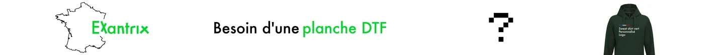 Planches Dtf ou feuilles de transfert de différents formats