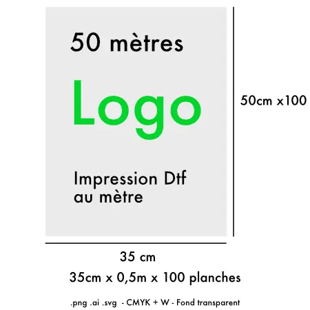 Pack 50 mètres Dtf ou 100 planches