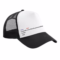 Casquette blanche et noire personnalisée trucker streetwear