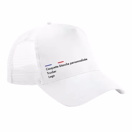 Casquette blanche personnalisée trucker avec logo