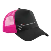 Casquette rose et noire personnalisée trucker pour femme