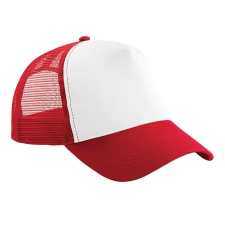 Casquette blanche et rouge publicitaire sur mesure