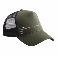 Casquette vert olive noire personnalisée trucker