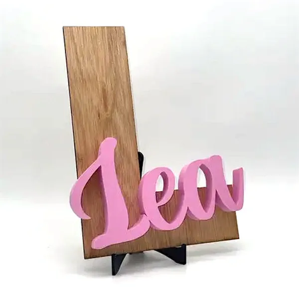 Décoration en bois et prenom impression 3d