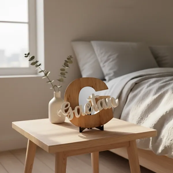 Décoration de prénom en bois et impression 3d pour enfant