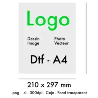 Impression Dtf A4, Transfert en 21 x 29,7 cm