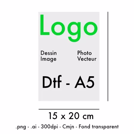 Impression Dtf A5, planche de transfert en 148 x 210mm