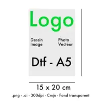 Impression Dtf A5, planche de transfert en 148 x 210mm