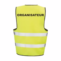 Gilet organisateur fluo, bandes rétroréfléchissantes