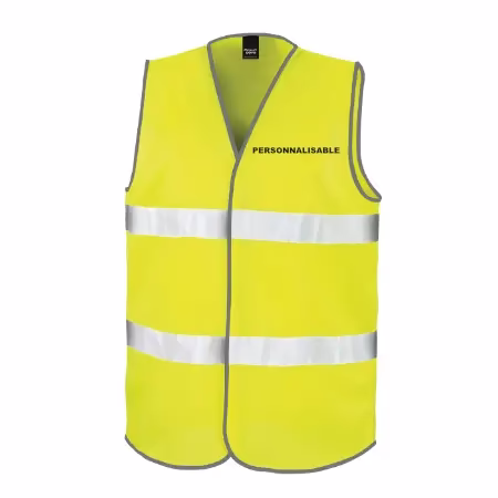 Gilet personnalisé en fluo de sécurité en jaune, orange