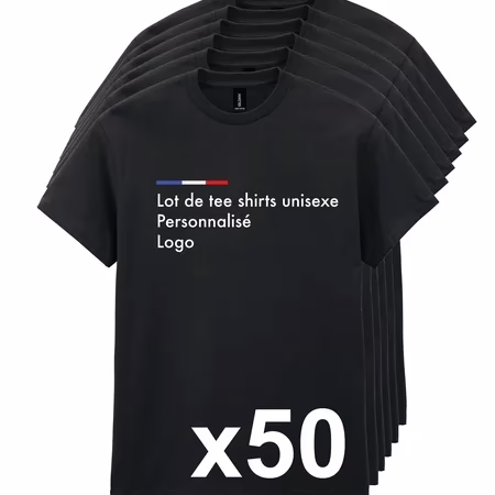 Lot de 50 t-shirts personnalisés en dtf