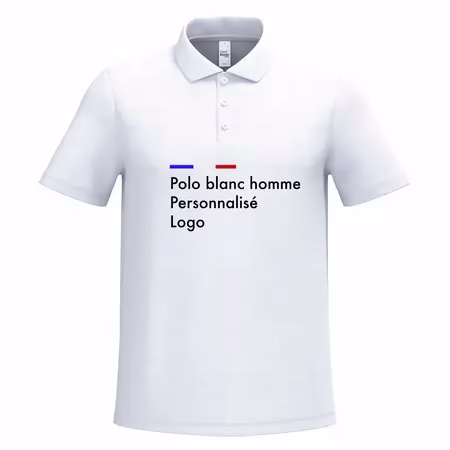 Polo blanc homme personnalisé avec logo