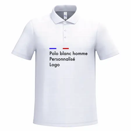 Polo blanc homme personnalisé avec logo