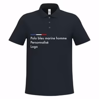 Polo bleu marine homme personnalisé pour le travail