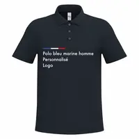 Polo bleu marine homme personnalisé pour le travail