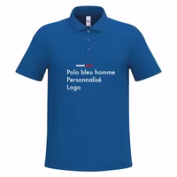 Polo bleu pour homme personnalisé publicitaire
