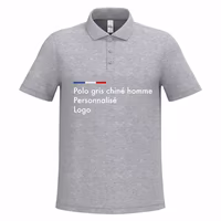 Polo gris personnalisé homme pour transfert Dtf