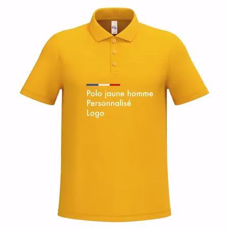 Polo jaune personnalisé homme pour le transport