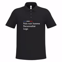 Polo noir homme personnalisé pour entreprise