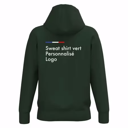 Sweat a capuche vert foncé personnalisé pour homme en dtf