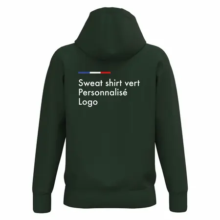 Sweat a capuche vert foncé personnalisé pour homme en dtf