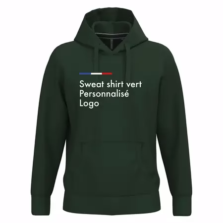 Sweat a capuche vert foncé personnalisé pour homme en dtf
