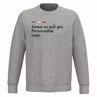 Sweat gris personnalisé femme et homme, pull col rond