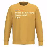 Sweat jaune moutarde personnalisé homme et femme, col rond