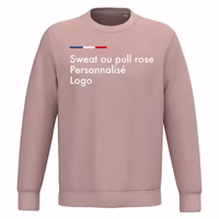 Sweat rose pale personnalisé femme ou homme, manches longues
