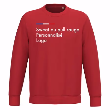 Sweat rouge femme et homme personnalisé, col rond