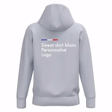 Sweat a capuche blanc personnalisé homme