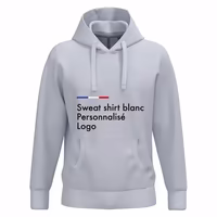 Sweat shirt a capuche blanc personnalisé homme