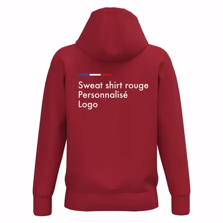 Sweat shirt a capuche rouge personnalisé homme