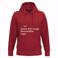 Sweat a capuche rouge personnalisé homme