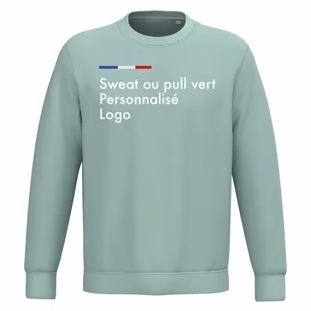 Sweat vert de jade personnalisé homme ou femme