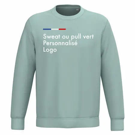 Sweat vert de jade personnalisé homme ou femme