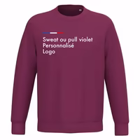 Sweat violet femme et homme personnalisé, col rond