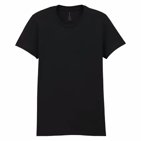 T shirt noir femme personnalisé, col rond, impression dtf