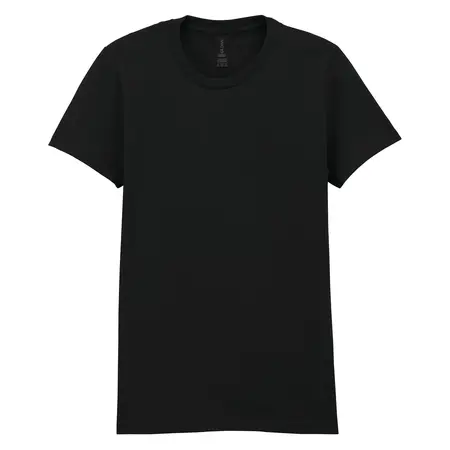 T shirt noir femme personnalisé, col rond, impression dtf