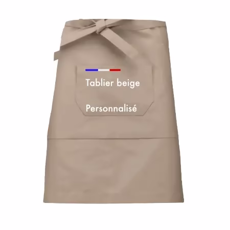 Tablier de pantalon beige personnalisé pour service
