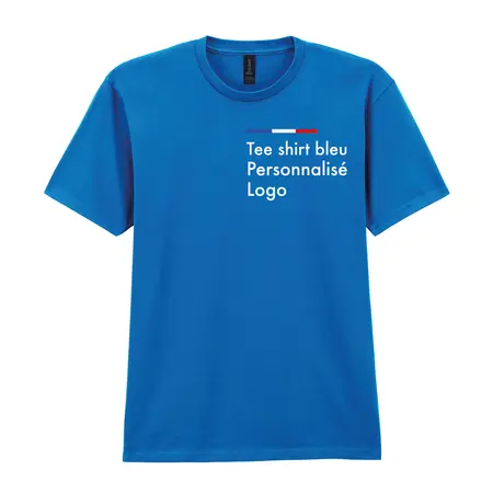 Tee shirt bleu royal personnalisé homme, col rond, sofstyle