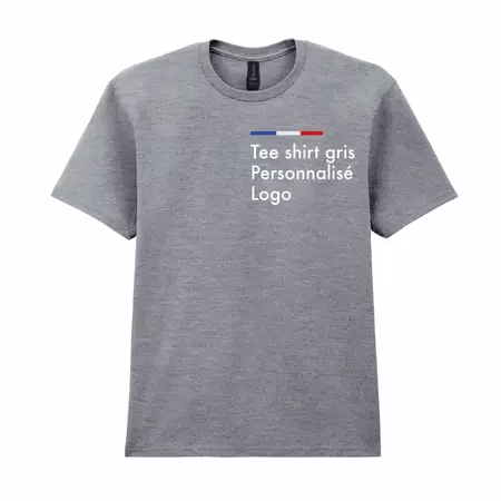 Tee shirt gris chiné homme personnalisé, col rond, sofstyle
