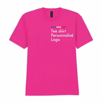 Tee shirt rose personnalisé homme, col rond, coton