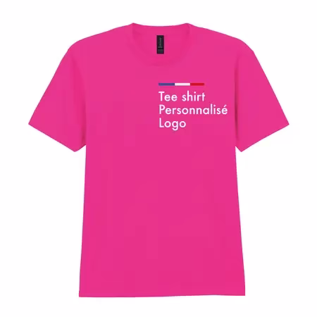 Tee shirt rose personnalisé homme, col rond, coton