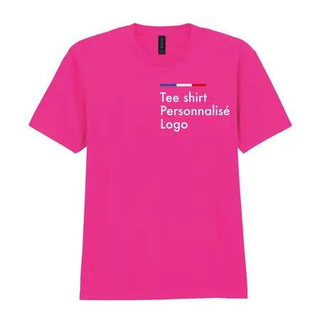 Tee shirt rose personnalisé homme, col rond, coton