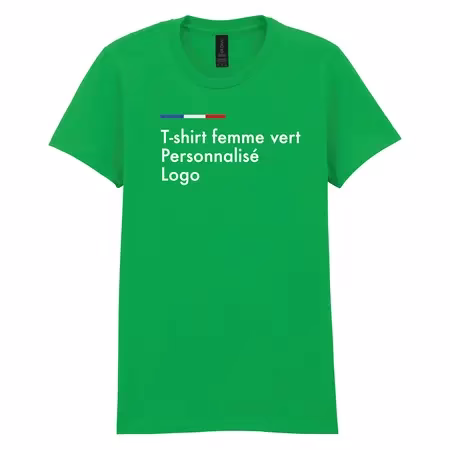 Tee shirt vert femme personnalisé pour entreprise
