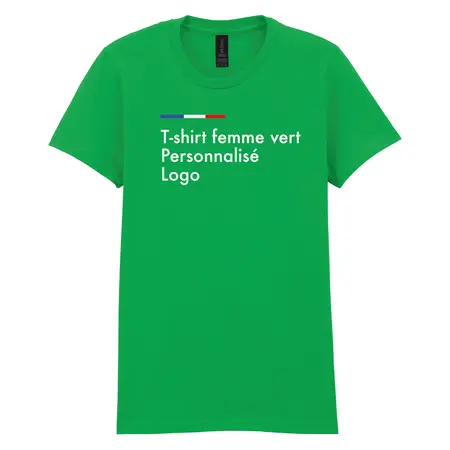 Tee shirt vert femme personnalisé pour entreprise