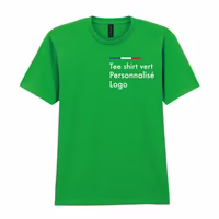 Tee shirt vert irlande personnalisé homme , col rond, coton