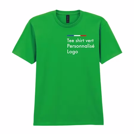 Tee shirt vert irlande personnalisé homme , col rond, coton